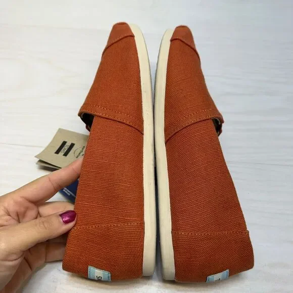 TOMS Classic Alpargata Spice Brown Heritage Canvas Slip-On Shoes Women's 10 NWT - Picture 3 of 8